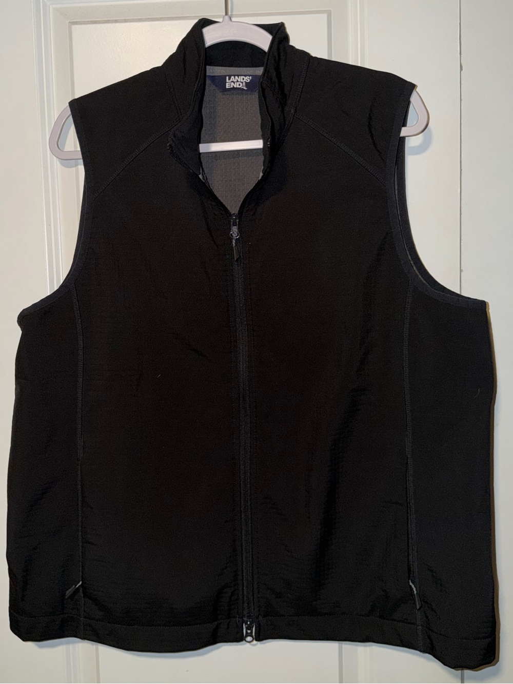 Lands' End Men's Black Full-Zip Softshell Vest